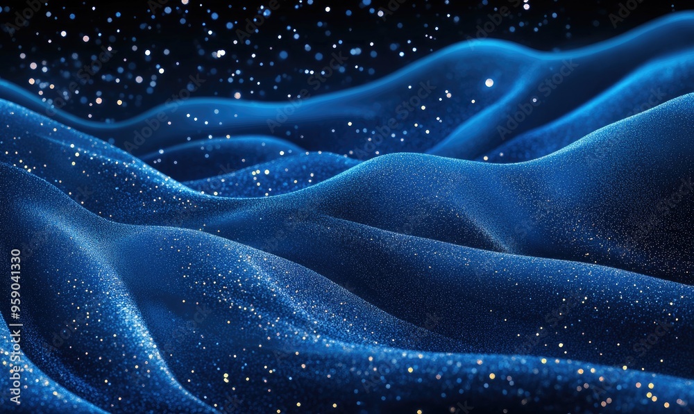 Line art illustration featuring a vibrant abstract blue background enhanced with sparkling glitter Line art illustration featuring a vibrant abstract blue background enhanced with sparkling glitter