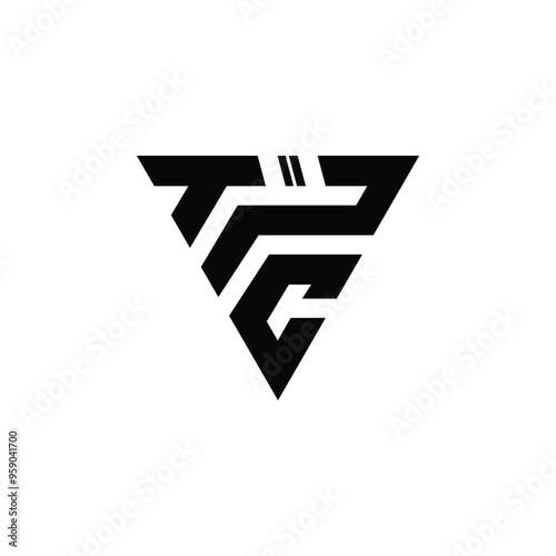 Initial letter TPC logo design vector