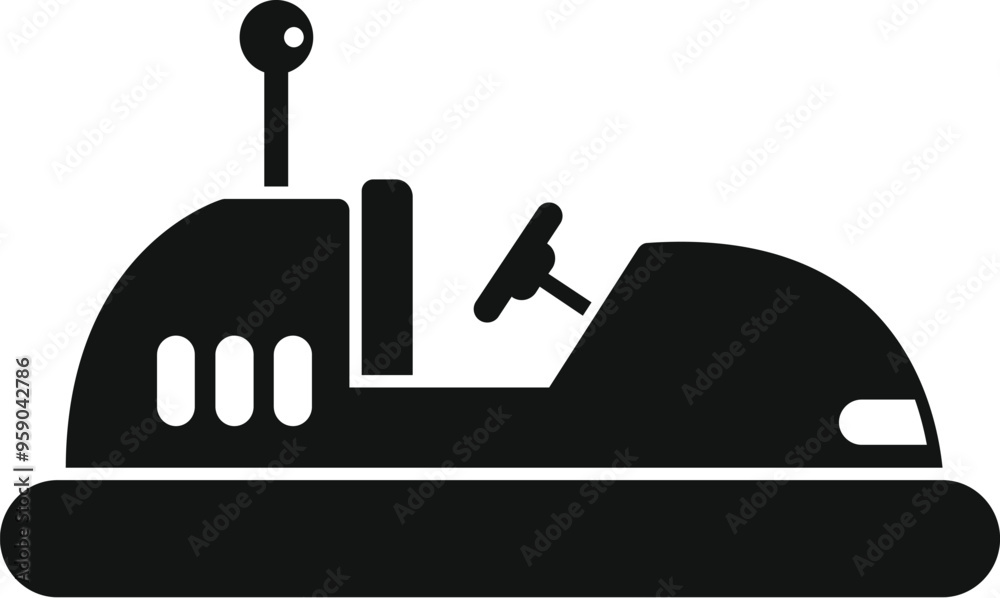 Bumper car side view black simple icon vector illustration for web and mobile Bumper car side view black simple icon vector illustration for web and mobile