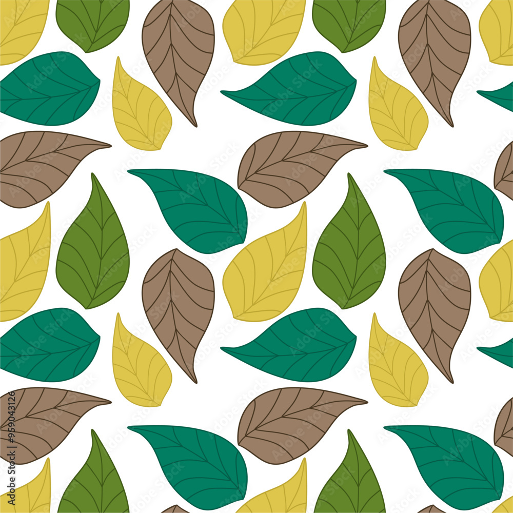 Seamless print pattern wallpaper background with leaves vector illustration botanic nature texture for paper, textile etc Seamless print pattern wallpaper background with leaves vector illustration botanic nature texture for paper, textile etc