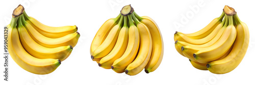 set of bananas isolated on white