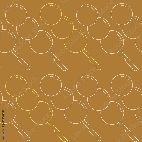 Tableau sur toile Seamless background with dango, Japanese food.