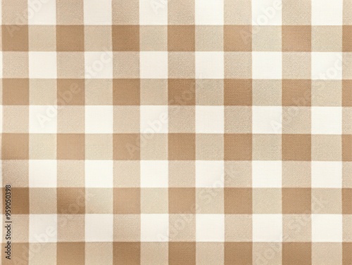 The gingham pattern on a Beige and white background 