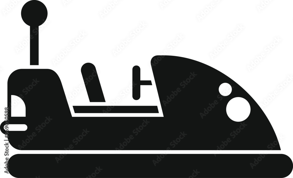 Obraz premium Black silhouette of a bumper car, waiting for passengers to start a ride
