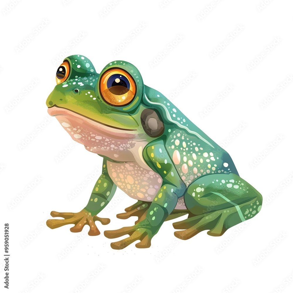 Obraz premium Frog Spirit animal cartoon isolated whitebackground 16:9