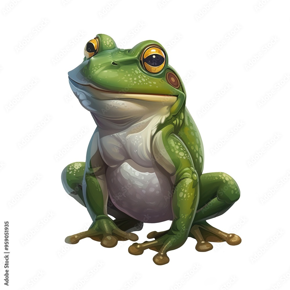 Obraz premium Frog Spirit animal cartoon isolated whitebackground 16:9