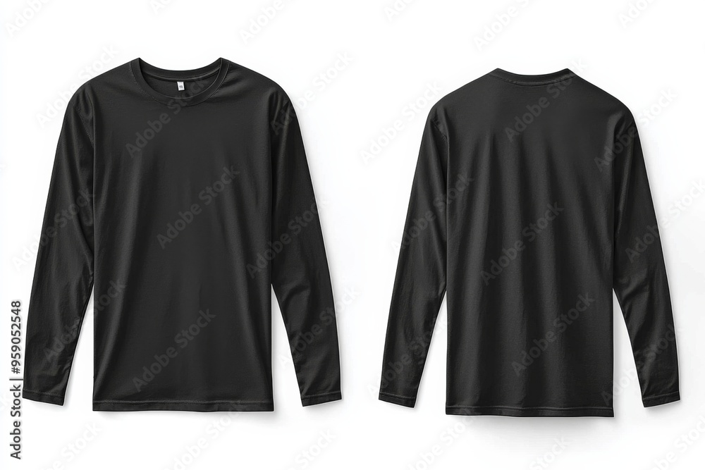 Black long sleeve tshirt mockup isolated created with Generative AI Black long sleeve tshirt mockup isolated created with Generative AI