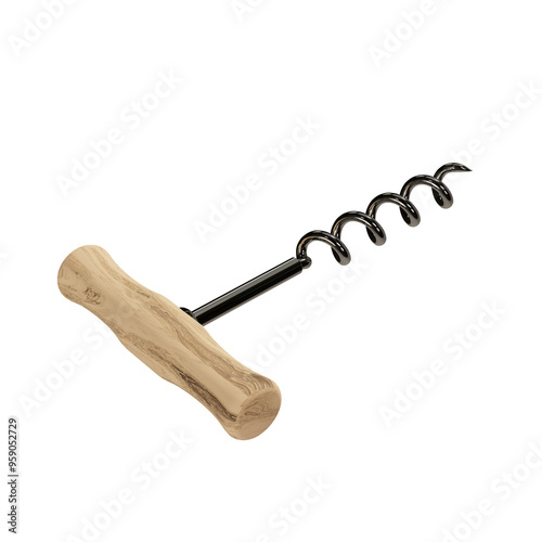 Corkscrew without background 3D rendering