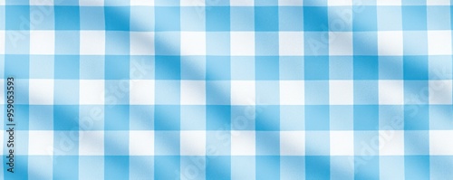 The gingham pattern on a Cyan and white background 