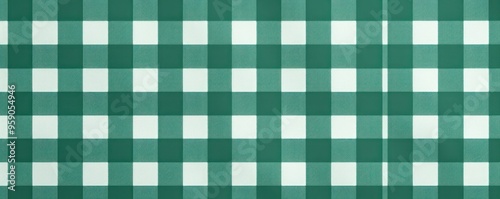 The gingham pattern on a Green and white background