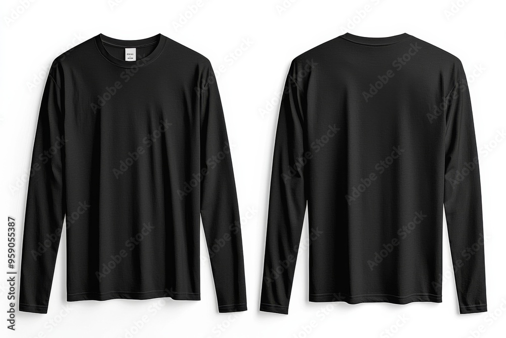 Black long sleeve tshirt mockup isolated created with Generative AI Black long sleeve tshirt mockup isolated created with Generative AI