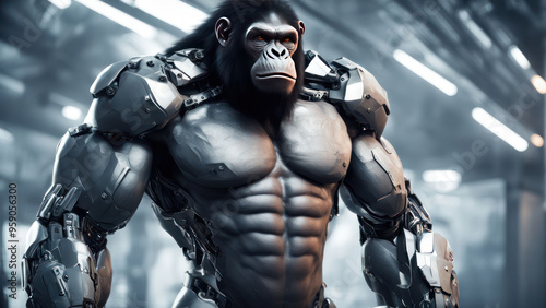 mecha robotic ape illustration