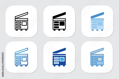 Photocopy Machine icons with various design styles