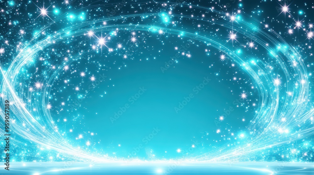 A stunning blue background filled with glowing stars and swirling light trails, perfect for a magical and dreamy atmosphere. A stunning blue background filled with glowing stars and swirling light trails, perfect for a magical and dreamy atmosphere.