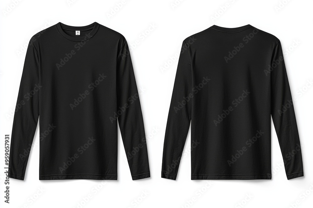 Black long sleeve tshirt mockup isolated created with Generative AI