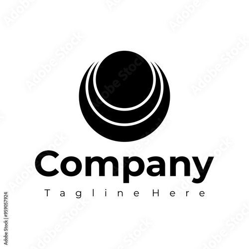 simple vector elegant monogram circle logo