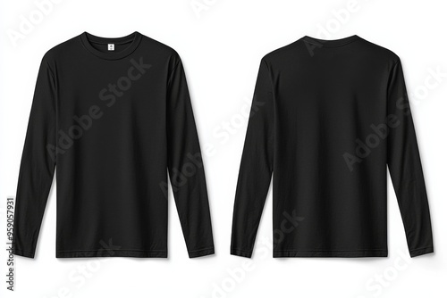 Black long sleeve tshirt mockup isolated created with Generative AI