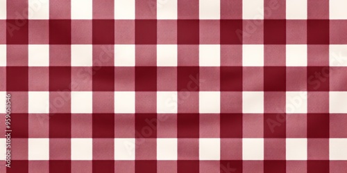 The gingham pattern on a Maroon and white background