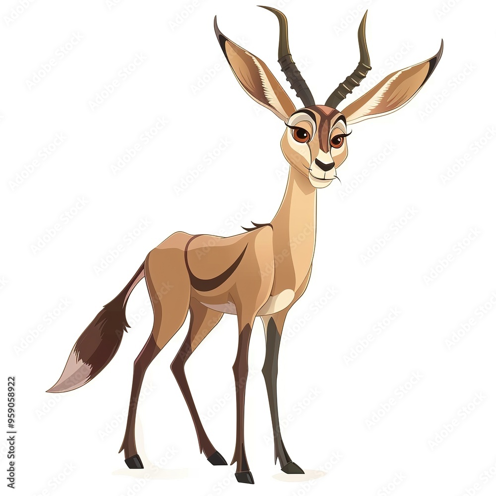 Gazelle slime fantasy animal cartoon isolated whitebackground Gazelle slime fantasy animal cartoon isolated whitebackground