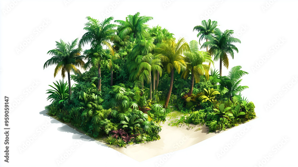 Fototapeta premium A beautiful small forest clipart