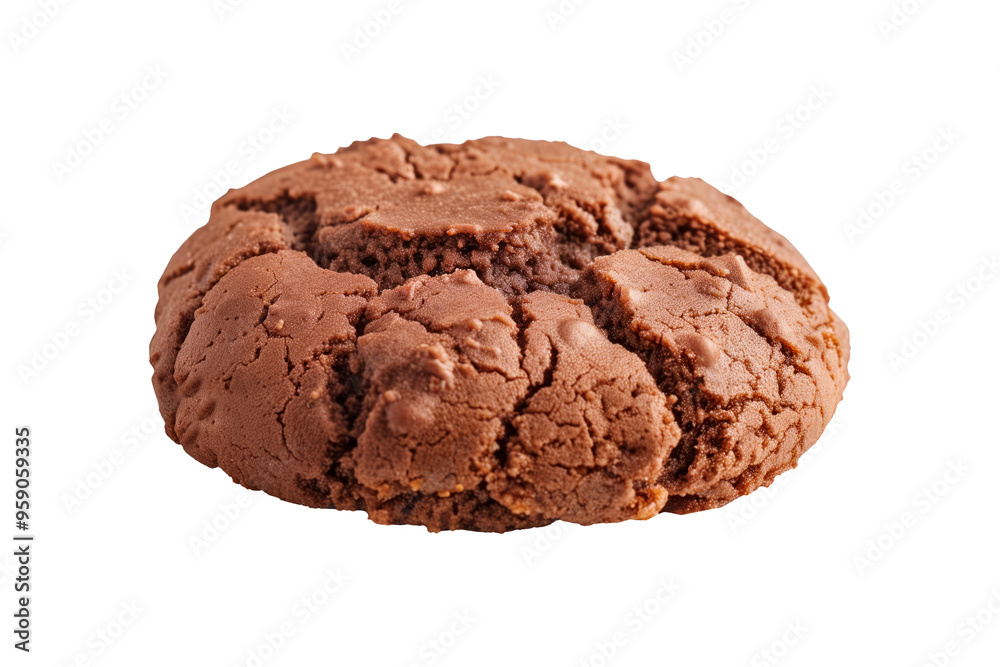 Chocolate brownie cookies with chunks of chocolate stacked isolated on white transparent background. Close-up shot, showcasing texture and richness Chocolate brownie cookies with chunks of chocolate stacked isolated on white transparent background. Close-up shot, showcasing texture and richness