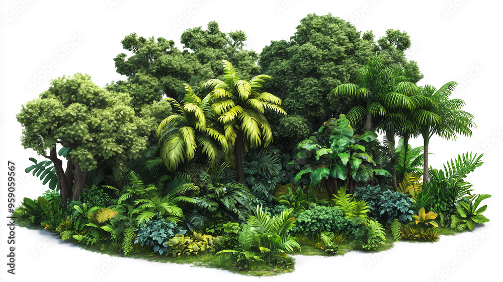 Fototapeta premium A beautiful small forest clipart