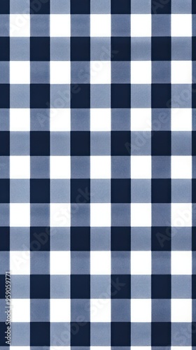 The gingham pattern on a Navy Blue and white background 