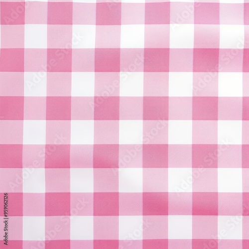 The gingham pattern on a Pink and white background