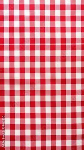 The gingham pattern on a Red and white background