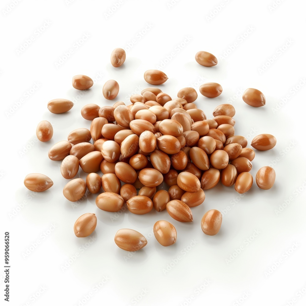 Peanut seeds, food element, detailed 3D render, fresh brown, isolated on white background Peanut seeds, food element, detailed 3D render, fresh brown, isolated on white background