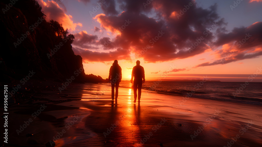 Fototapeta premium Dirk And Sunset Mission Maidens Cove.