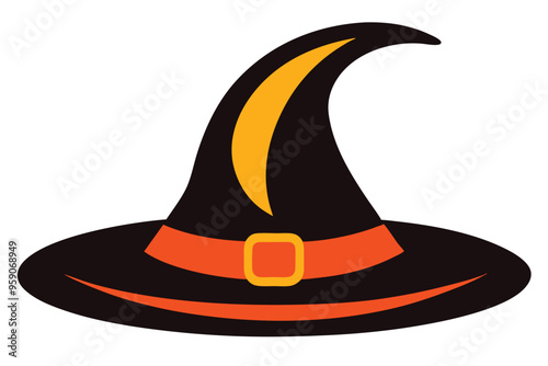 Halloween witch hat vector illustration