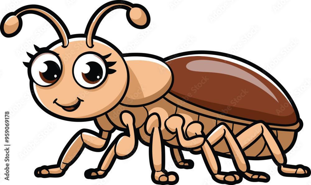 a cartoon flea image with colorful and vector illustration 
