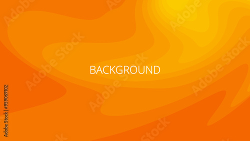 Orange abstract background with sharp wavy lines and gradient transition, dynamic swirl shape. Inclined bends