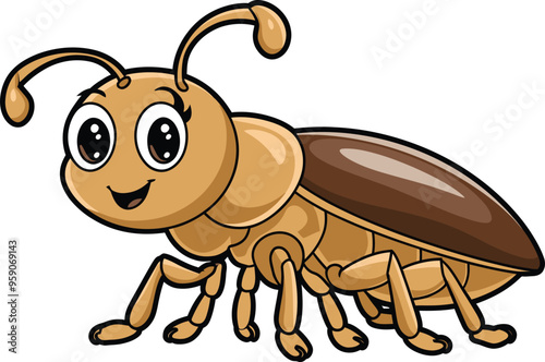 a cartoon flea image with colorful and vector illustration 

