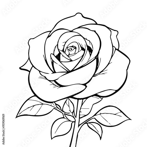 Wallpaper Mural Flower rose illustration hand drawing Torontodigital.ca