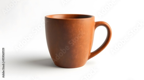 Simple Ceramic Mug: A single, unadorned ceramic coffee mug, centered on a white background, with a slight shadow for depth.
