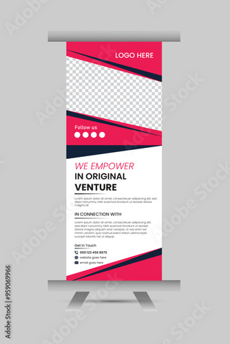 Creative rollup banner design, modern creative rollup, unique rollup banner template design.