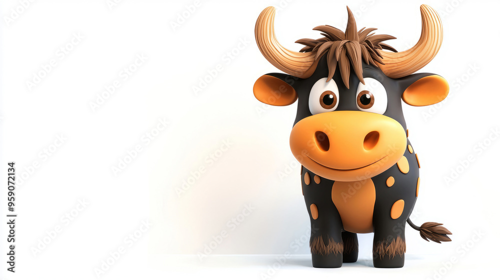 cartoon bull on a white background cartoon bull on a white background