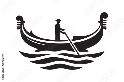 Stunning Gondola Silhouettes in Vector Format – Perfect for Print & Web
