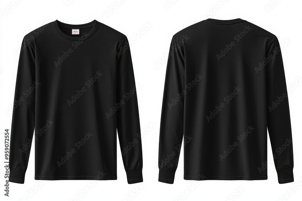 Black long sleeve tshirt mockup isolated created with Generative AI Black long sleeve tshirt mockup isolated created with Generative AI