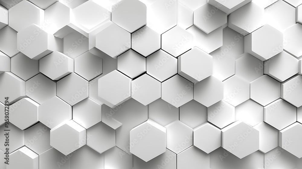 Abstract white hexagonal pattern background. Abstract white hexagonal pattern background.
