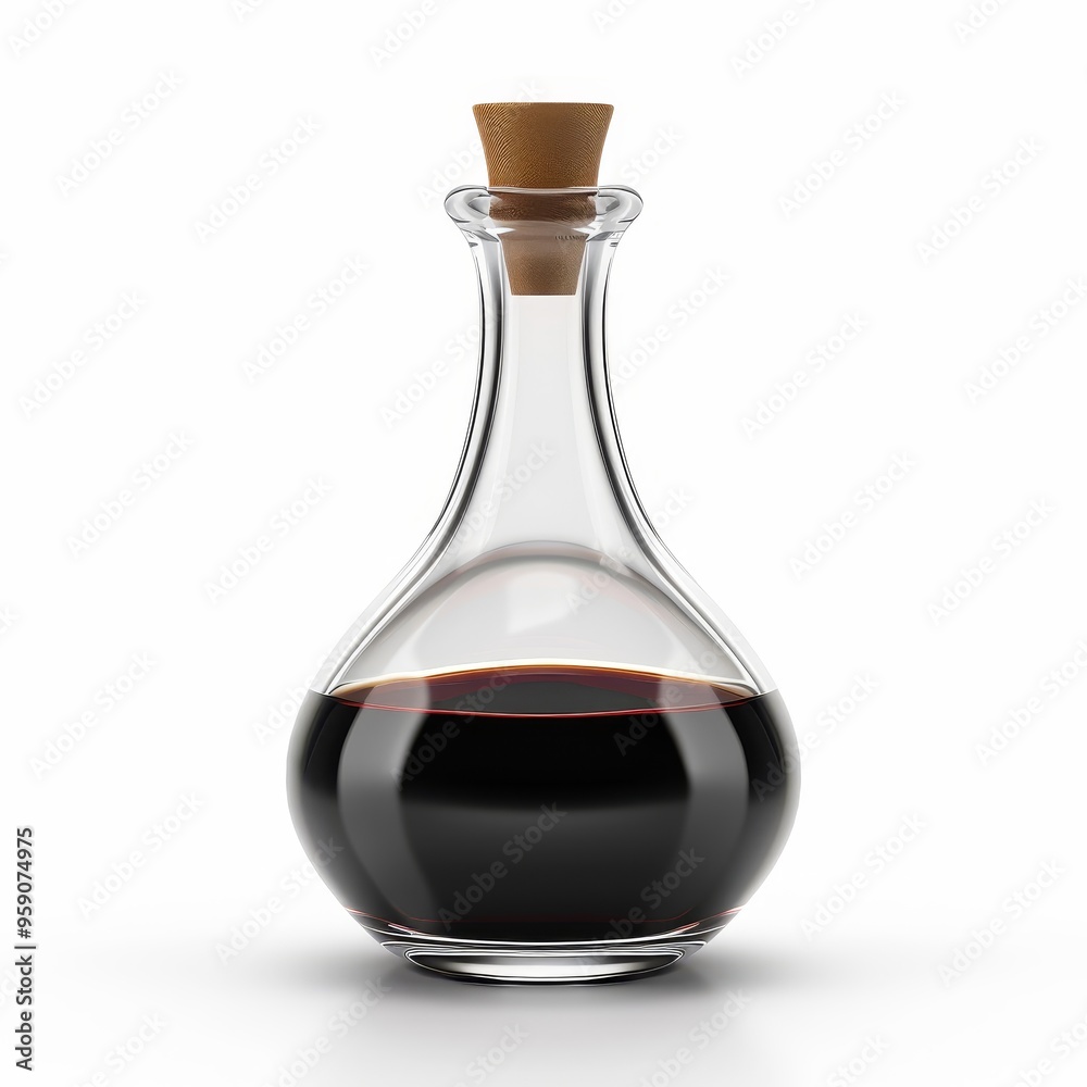 Thai fish sauce, condiment element, realistic 3D render, intense brown, isolated on white background Thai fish sauce, condiment element, realistic 3D render, intense brown, isolated on white background