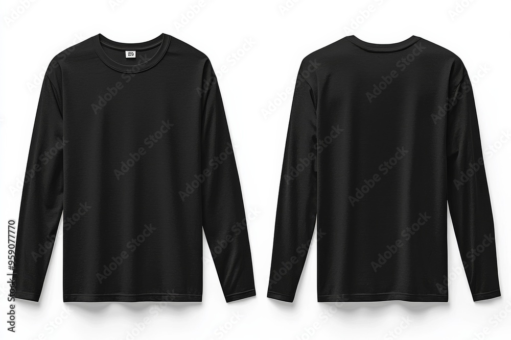 Black long sleeve tshirt mockup isolated created with Generative AI Black long sleeve tshirt mockup isolated created with Generative AI