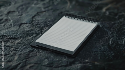 A notepad sitting on top of a rocky outcropping, possibly used for note-taking or inspiration