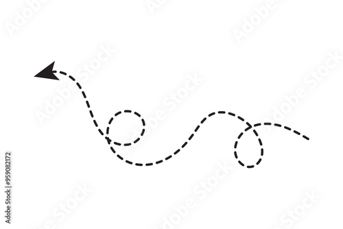 Hand drawn line dashed arrows