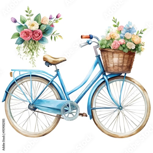 bicycle and flowers photo