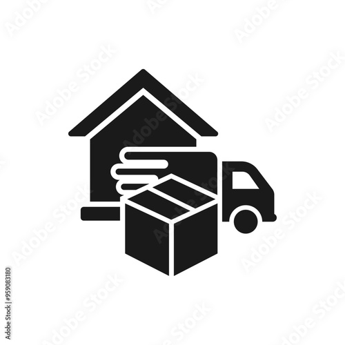 Home delivery truck icon concept isolated on white background. Vector illustration