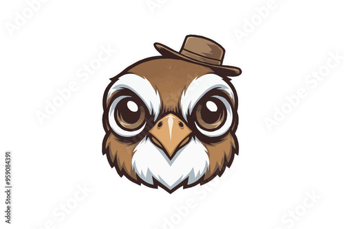bird head vector and sicker