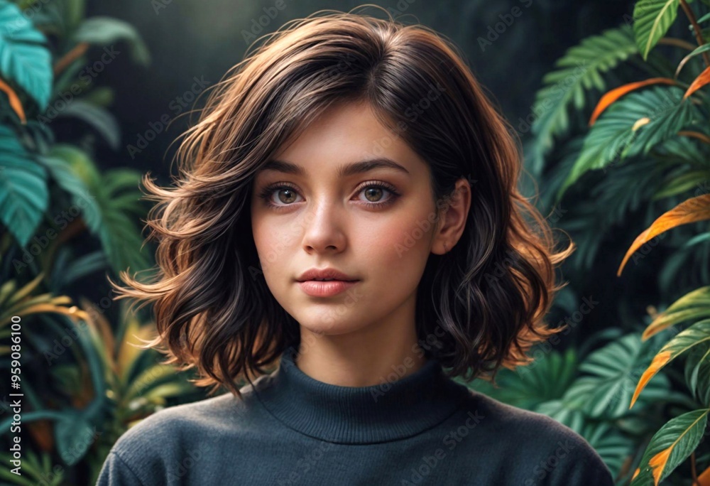 Beautiful girl close-up against the backdrop of nature Beautiful girl close-up against the backdrop of nature